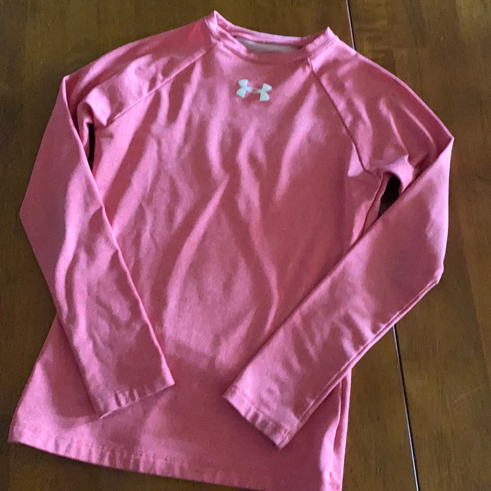 Boys Under Armour Cold Gear Shirt - Light Red